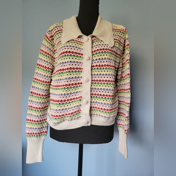 Zara Multicolor Knit Cardigan Size M - Picture 3 of 11